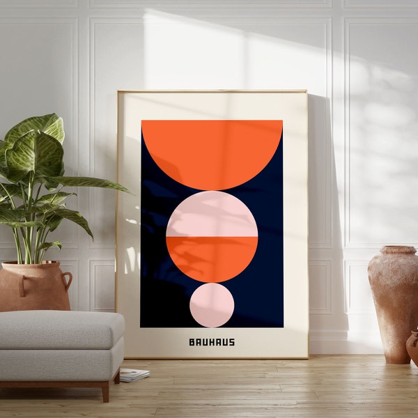 Bauhaus Poster | Mid-Century Modern Art | Danish Pastel Prints