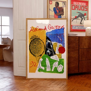 Roland Garros, 1992 | Pôster de Tênis | Impressão Giclée com Qualidade de Museu | Ideias para Presentes de Aniversário e Natal | Arte de Parede Contemporânea