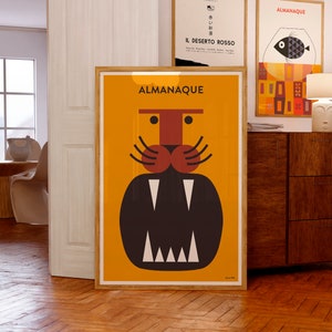 Mid-Century Modern Wall Art | Almanaque Cover, Lion Print, Agosto 1960 | Sebastião Rodrigues | Christmas and Birthday Gift Idea