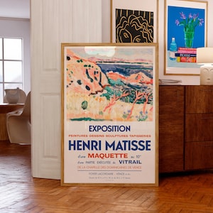 Póster de la exposición de Matisse / Marina (La Moulade), 1906 / Arte mural moderno de mediados de siglo / Ideas para regalos de cumpleaños y Navidad / Láminas de arte francés