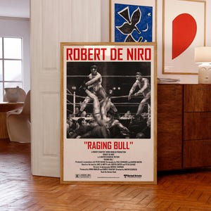 Poster del film Toro scatenato (1980) / Stampe del film di Martin Scorsese / Regalo unico per gli amanti del cinema / Robert De Niro / di Curated Studio Art