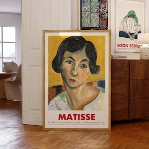 Poster della mostra Matisse / Tête de femme penchée (Lorette), 1916 / Arte murale moderna di metà secolo / Giclée di qualità museale / Idea regalo di compleanno
