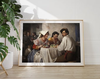 In a Roman Osteria, 1866 | Carl Bloch Art Poster | Museum Quality Giclée Print | Classic European Art Wall Decor