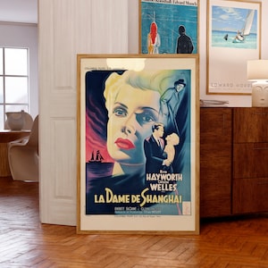 La Dame de Shanghai (1947) French Movie Poster | The Lady from Shanghai | Orson Welles & Rita Hayworth | Gift for Movie Lovers