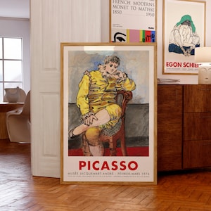 Picasso Exhibition Poster | Saltimbanque accoudé, 1922 | Museum-Quality Giclée | Christmas and Birthday Gift Idea | Musée Jacquemart-André