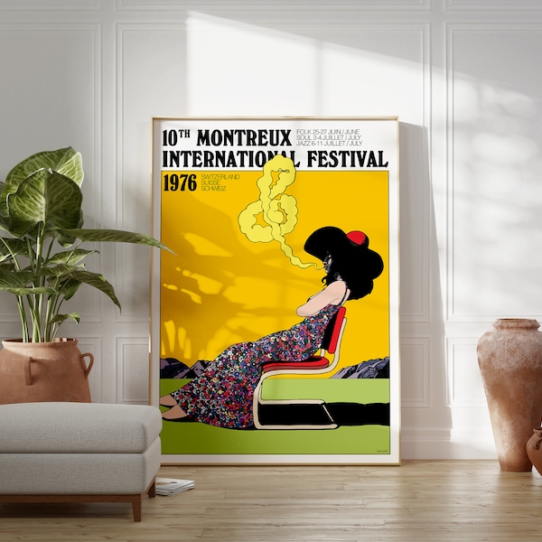 Montreux Jazz Festival, 1976 | Milton Glaser Poster | Birthday Gift Idea