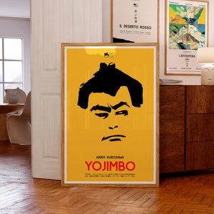 Póster de la película Yojimbo (1961) / Akira Kurosawa / Póster de película moderna de mediados de siglo / Idea de regalo de cumpleaños y Navidad