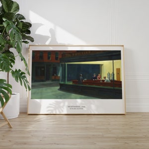 Pôster de Edward Hopper | Nighthawks, 1942 | Impressão Giclée com Qualidade de Museu | Decoração de Parede Icônica do Realismo Americano