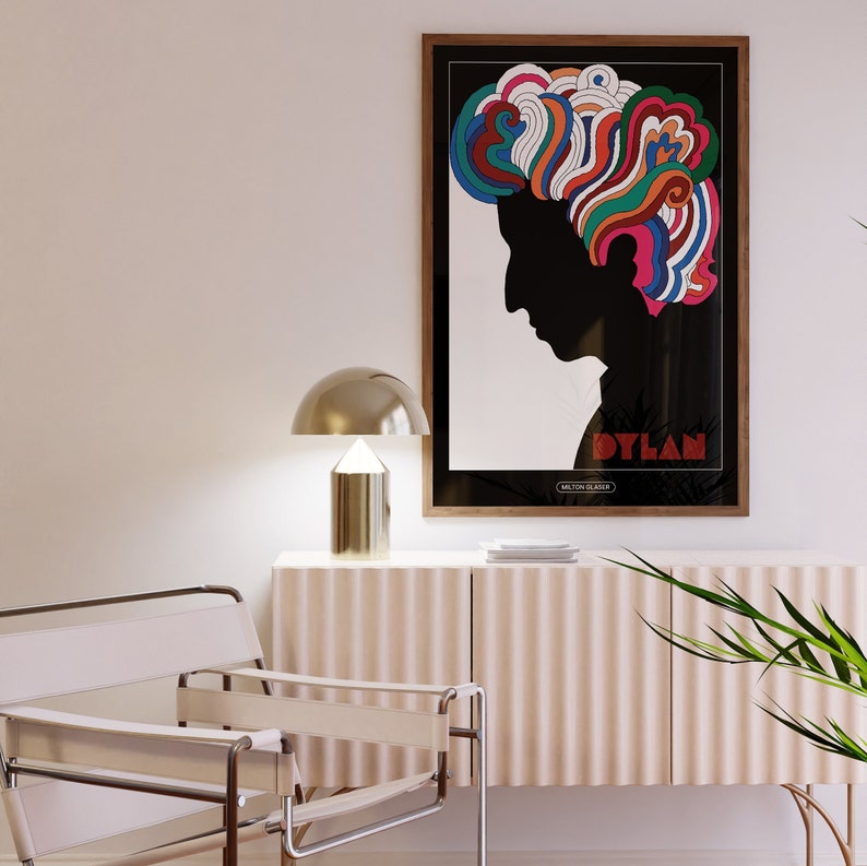 Bob Dylan, 1966 Milton Glaser Poster Birthday Gift Idea Mid-Century Modern Wall Art image 5