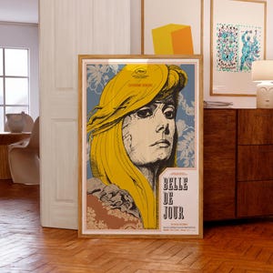 Belle De Jour (1967) French Movie Poster | Luis Buñuel | Catherine Deneuve | Cannes Film Festival | Birthday Gift Idea