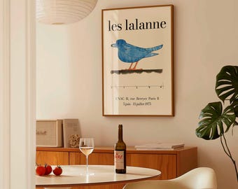 Les Lalanne Bird Poster 1975 | Mid-Century Modern French Exhibition Print