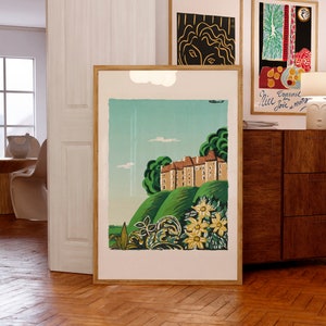 Bernard Villemot Poster Print | Chateau de Boussac, 1980 | Mid Century Modern Wall Art | Birthday Gift Idea | Museum-Quality Giclée Printing