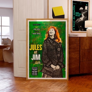 Jules et Jim (1962) French Movie Poster | François Truffaut & Jeanne Moreau | Gift for Movie Lovers | Vintage Style | Vanilla Sky