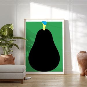 Poster "La pera nera" / Arte murale moderna di metà secolo / Idea regalo di compleanno