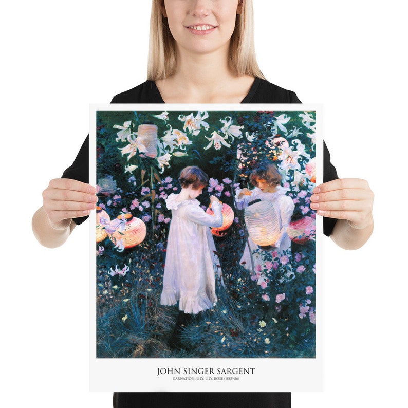 John Singer Sargent "Carnation, Lily, Lily, Rose" Art Poster | Museum Quality Giclée Print 16×20 Inches