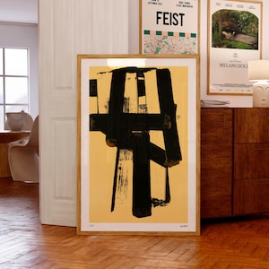 Pierre Soulages Art Print | Lithographie No 31, 1974 | Museum-Quality Giclée | Christmas Gift Ideas | Mid-Century Modern French Art Posters