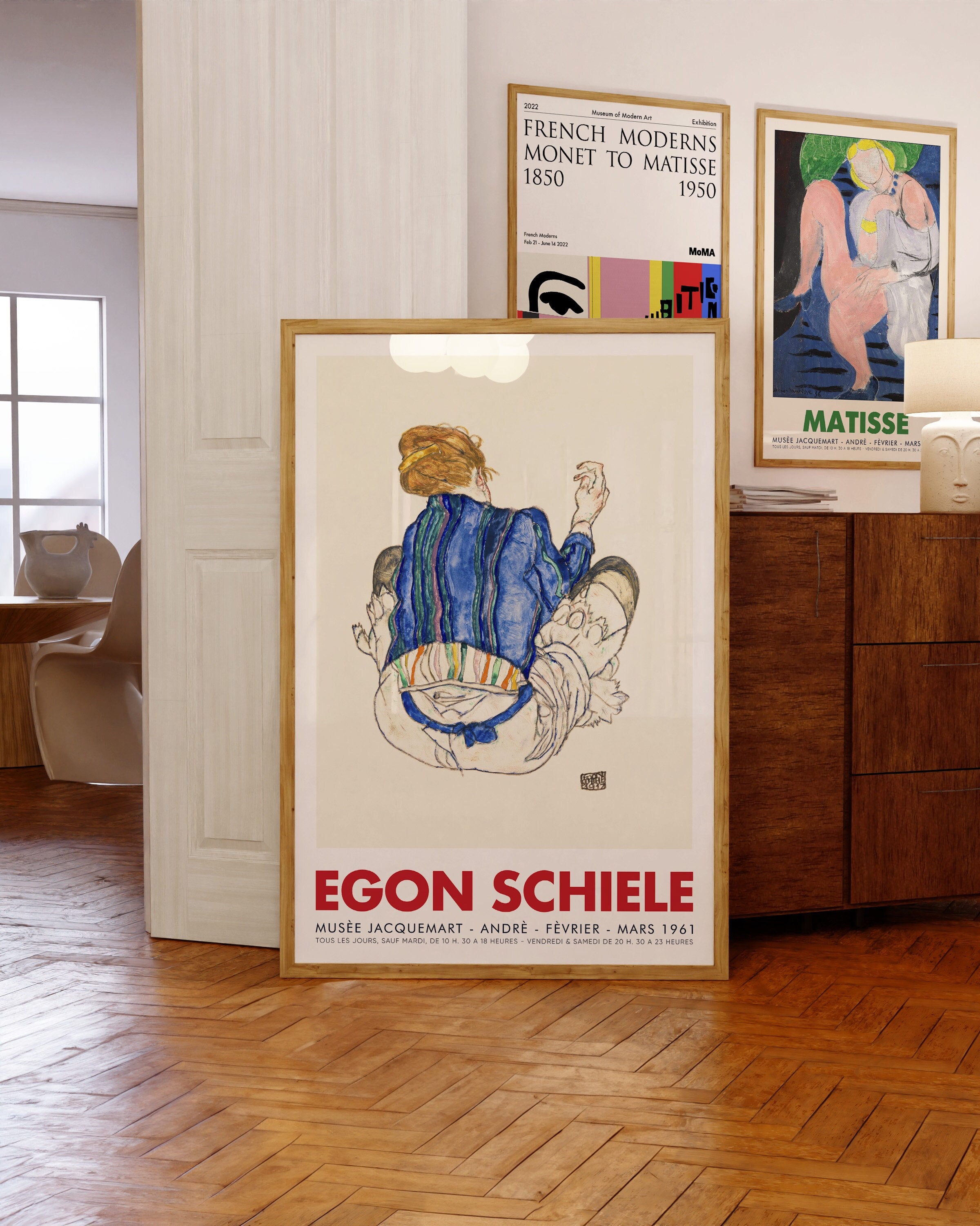 エゴン・シーレ展ポスター |座っている女性、背面図、1917 |ジャック