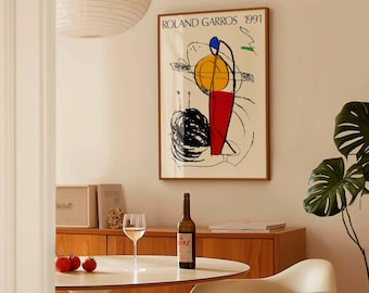 Roland Garros 1991 | Joan Miro Tennis Poster | Museum-Quality Giclée Printing