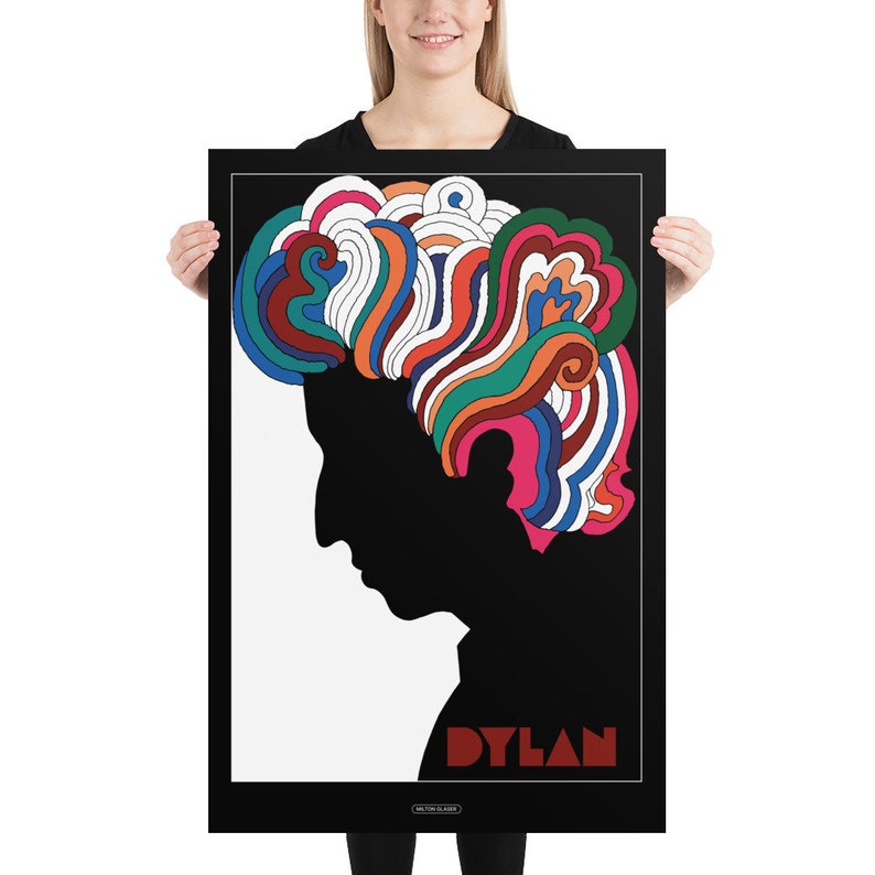 Bob Dylan, 1966 Milton Glaser Poster Birthday Gift Idea Mid-Century Modern Wall Art 61×91 cm