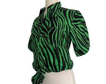 Green Zebra Blouse - Etsy Australia