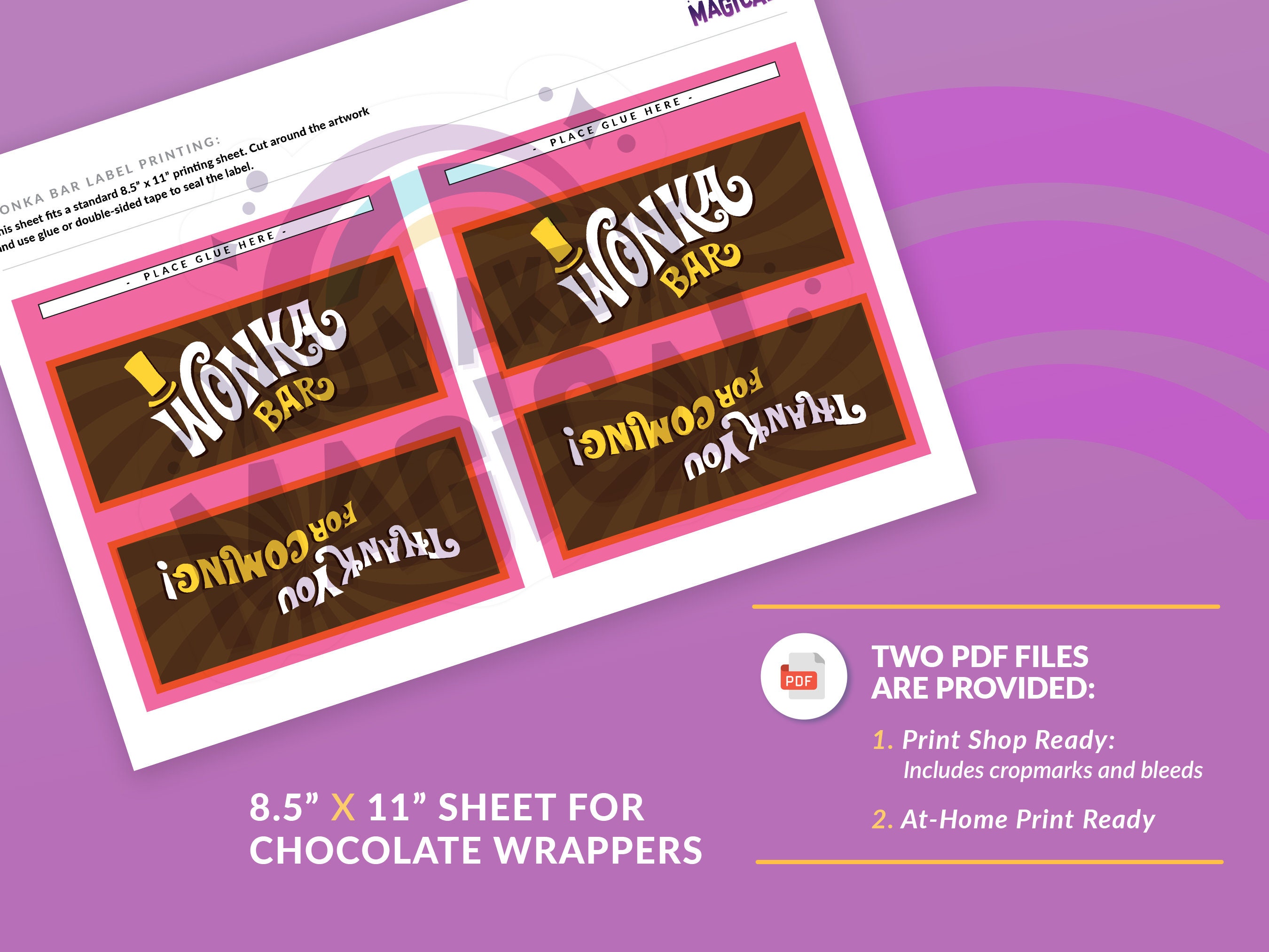 Willy Wonka Theme Chocolate Bar Wrapper - Etsy