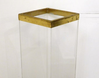Plexiglas & gold metal umbrella stand, Italian design 1970' by Plexiline Milano