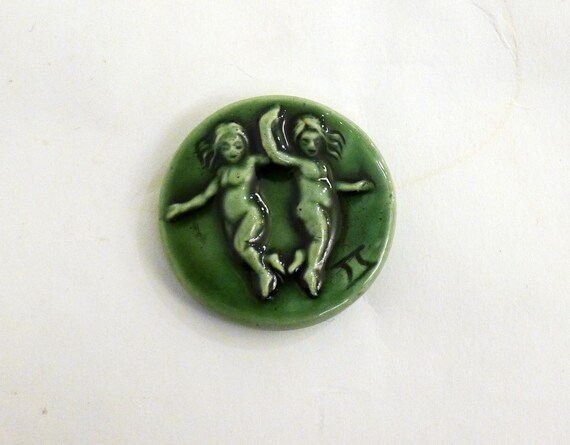 Broche Ancienne Art Déco En Argent - Motif Danseuses Asiatiques, Argent 925/1000 - Occasion Bon état