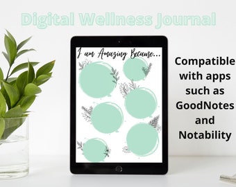 Wellness Journal | Self Care Planner | Mental Health Worksheets | Digital Download | Printable | Editable | Green