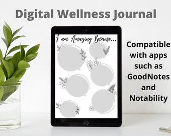 Wellness Journal | Mental Health Worksheets | Digital Downloads | Printable | Editable | Minimalist
