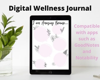 Wellness Journal | Self Care Planner | Mental Health Workbook | Digital Worksheets | Printable | Editable | Pink