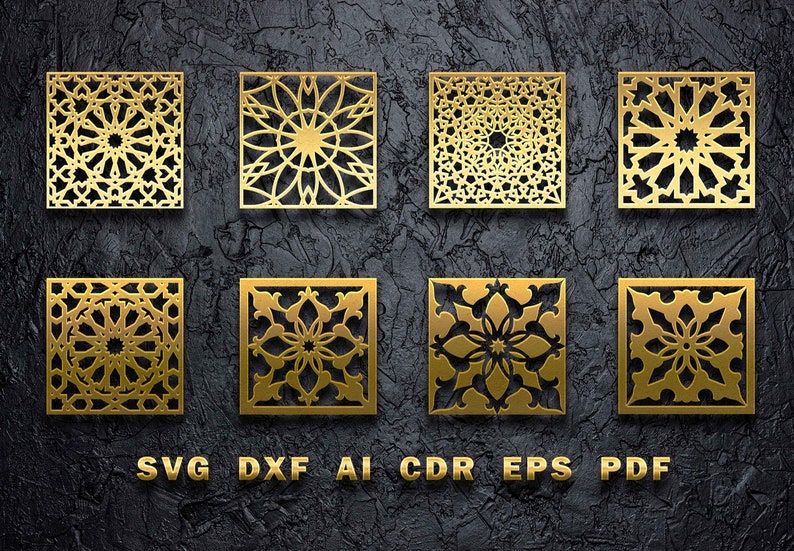 Buy Arabic Moroccan Islamic Pattern SVG & Vector Line Art 2 Template ...