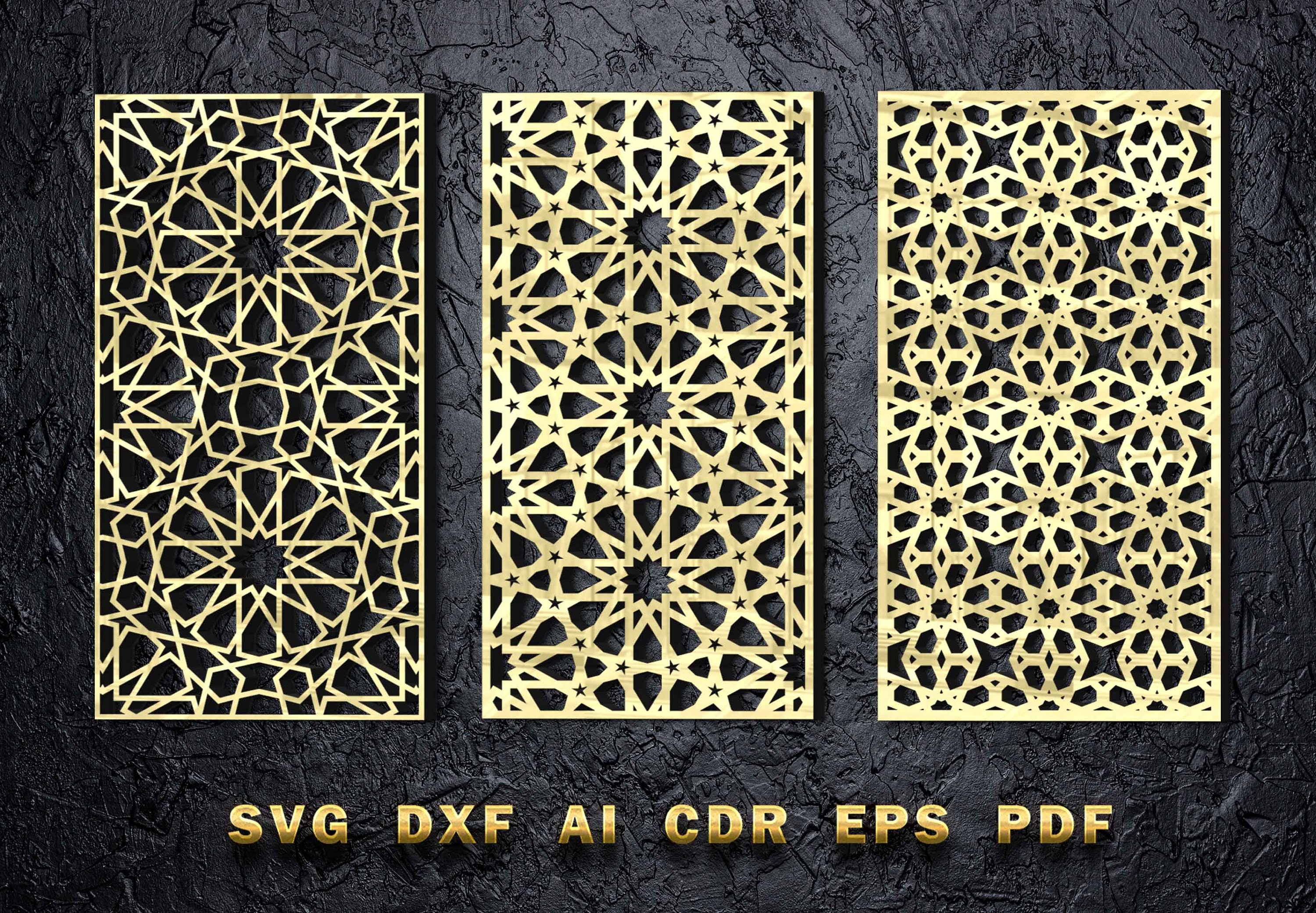 Geometric Islamic Pattern Template, Moroccan Design (digital