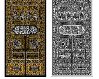 Kiswa Kaaba Mecca New Vector SVG DXF AI & Pdf Line Art Template.