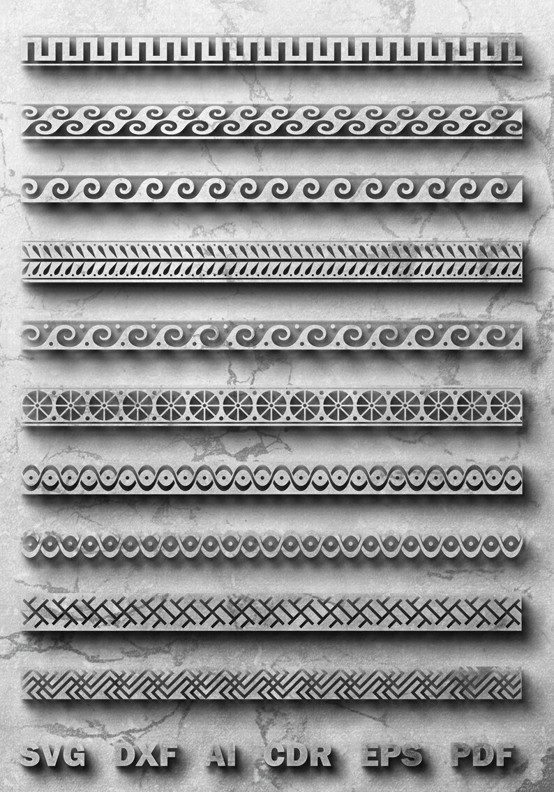 Unique Border Pattern Decorative Border Pattern Template, Vector Line Art (svg, Dxf, Eps, Cdr ...