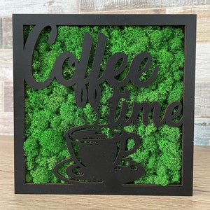 Moss Wall Art | Preserved Moss Art Framed | Square Wood Frame | Moss Decor