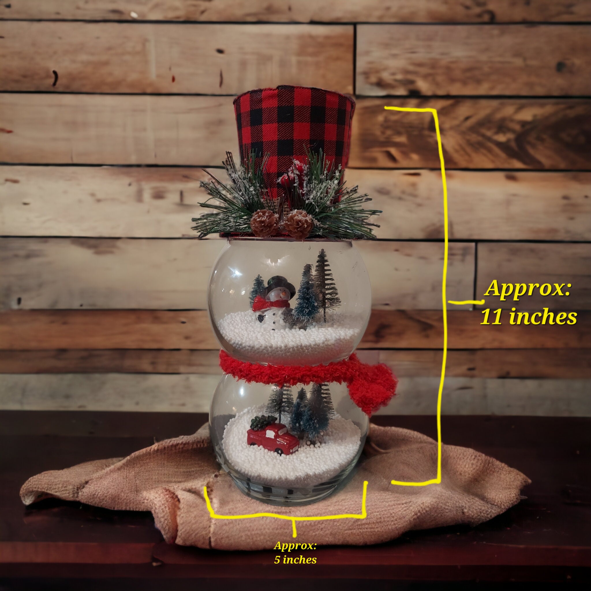 Snowman Decoration, Winter Scene Glass Globe Snowman, Unique Christmas Decor, Christmas Gift