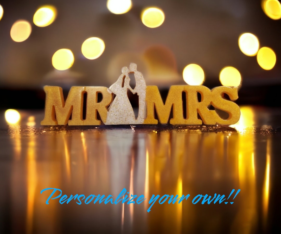 Tabletop Bride and Groom Sign, Mr and Mrs, Personalizable, Wedding