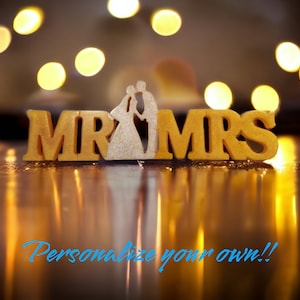 Tabletop Bride and groom sign, Mr And Mrs, Personalizable, Wedding Decor, Table Sign, Wedding Sign, For Wedding