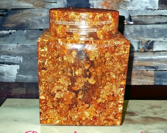 Personalized Epoxy Resin Trinket Jar, Stash Jar