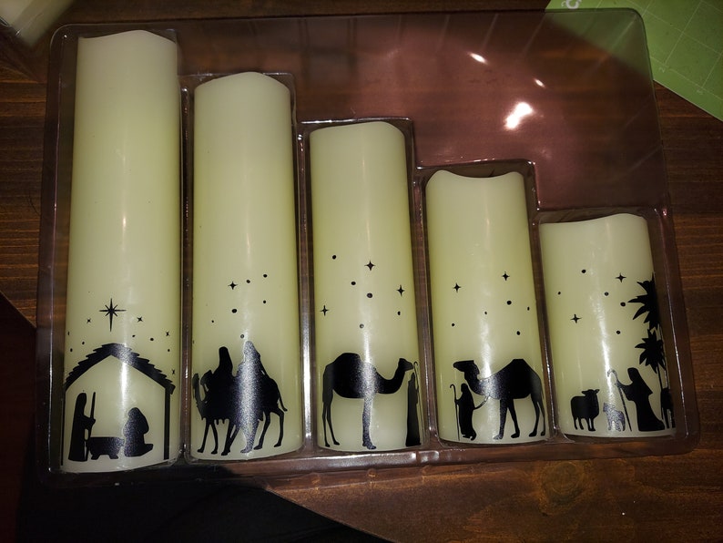 Nativity Scene Flameless Candle Set, Christmas Decor, Nativity Set