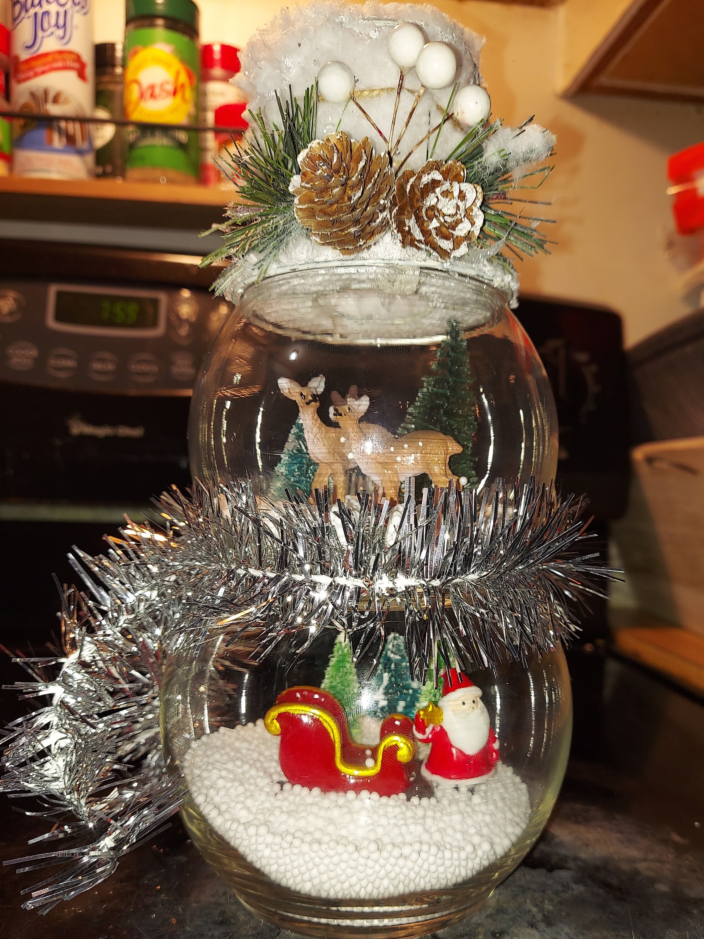 Snowman Decoration, Winter Scene Glass Globe Snowman, Unique Christmas Decor, Christmas Gift