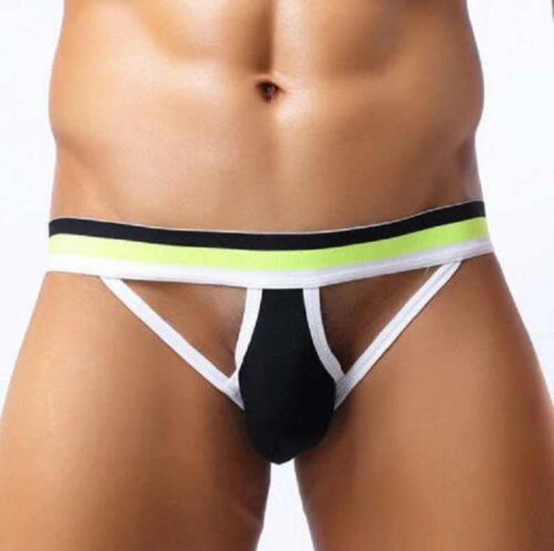 Jock Strap Men's Sexy Open Rear Posing Pouch Jockstrap Hot Brief Underwear Pants Harness Bottomless Backless Butt Brief Athletic Muscle New Black