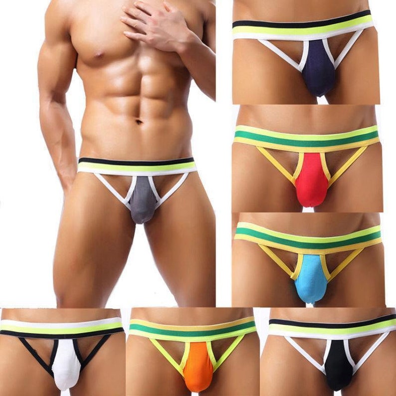 Jock Strap Men's Sexy Open Rear Posing Pouch Jockstrap Hot Brief Underwear Pants Harness Bottomless Backless Butt Brief Athletic Muscle New image 1