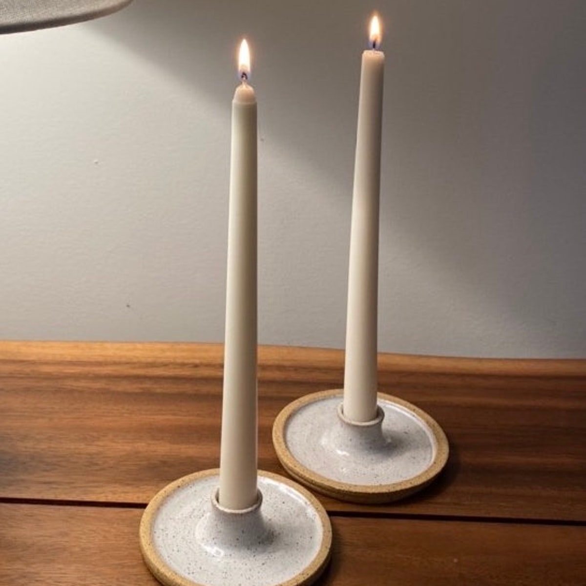 White Candle Stick Holder Handmade