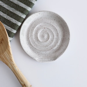 White Spoon Rest | Handmade, Handthrown Ceramics/Pottery