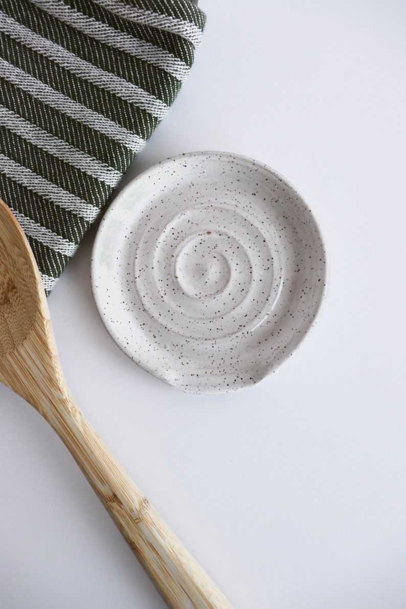 White Spoon Rest | Handmade, Handthrown Ceramics/Pottery