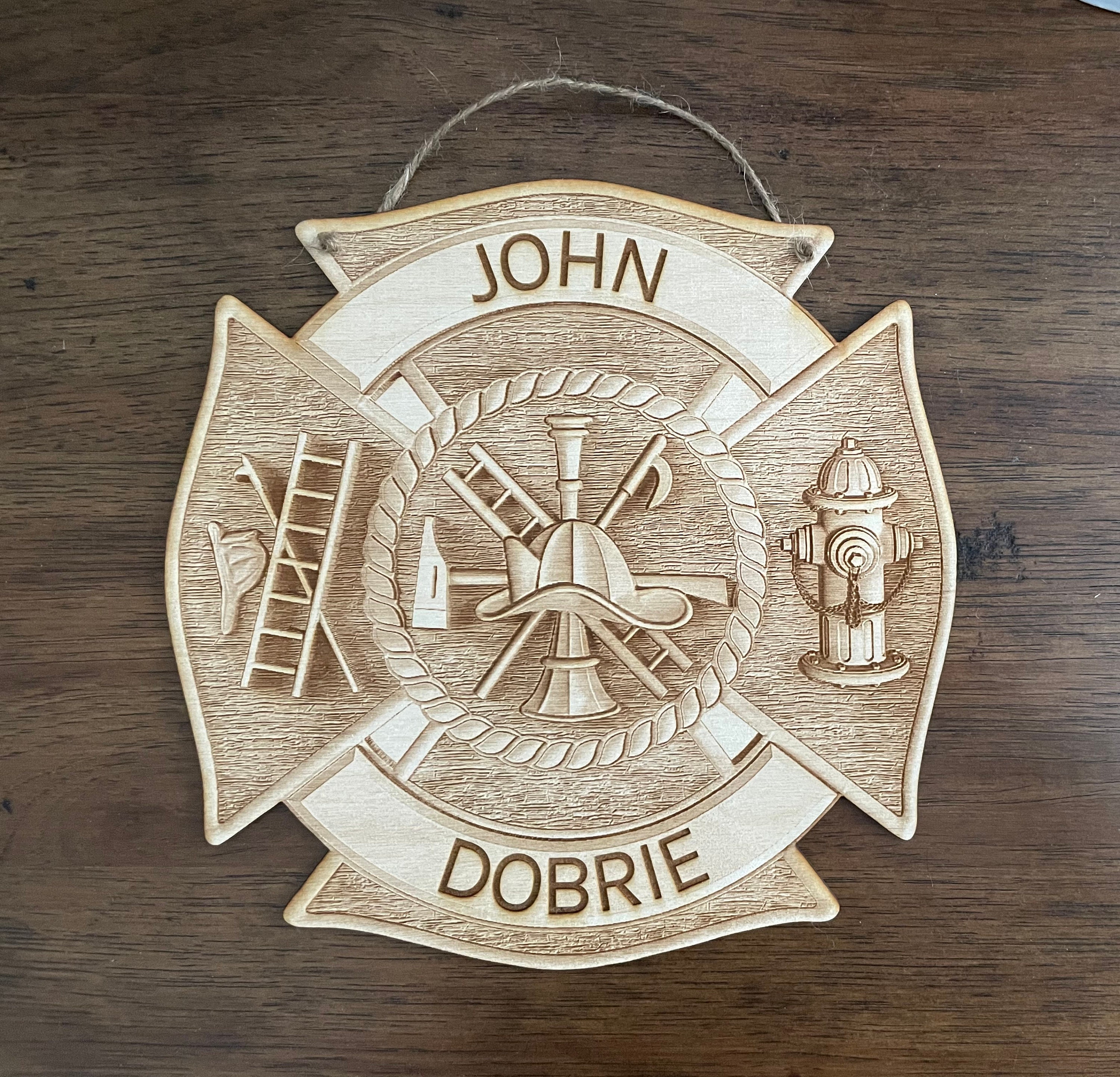Fireman Multess Cross Fireman’s Maltese Cross, Personalized Maltese Cross, Custom Engraved ...