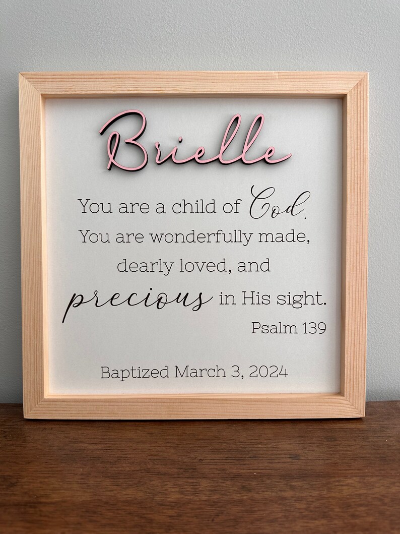 Personalized Baby Dedication Sign, Baby Baptism, Christening Gift - Etsy