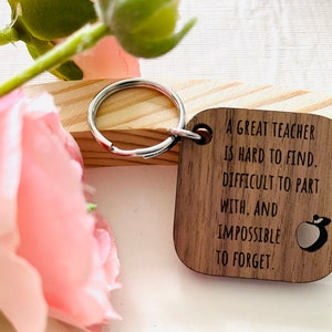 Teacher gift, teacher appreciation, custom keychain, wooden, engraved