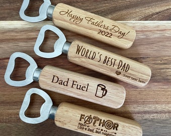 Father’s Day bottle opener, custom engraved, birthday gift, holiday, personalized